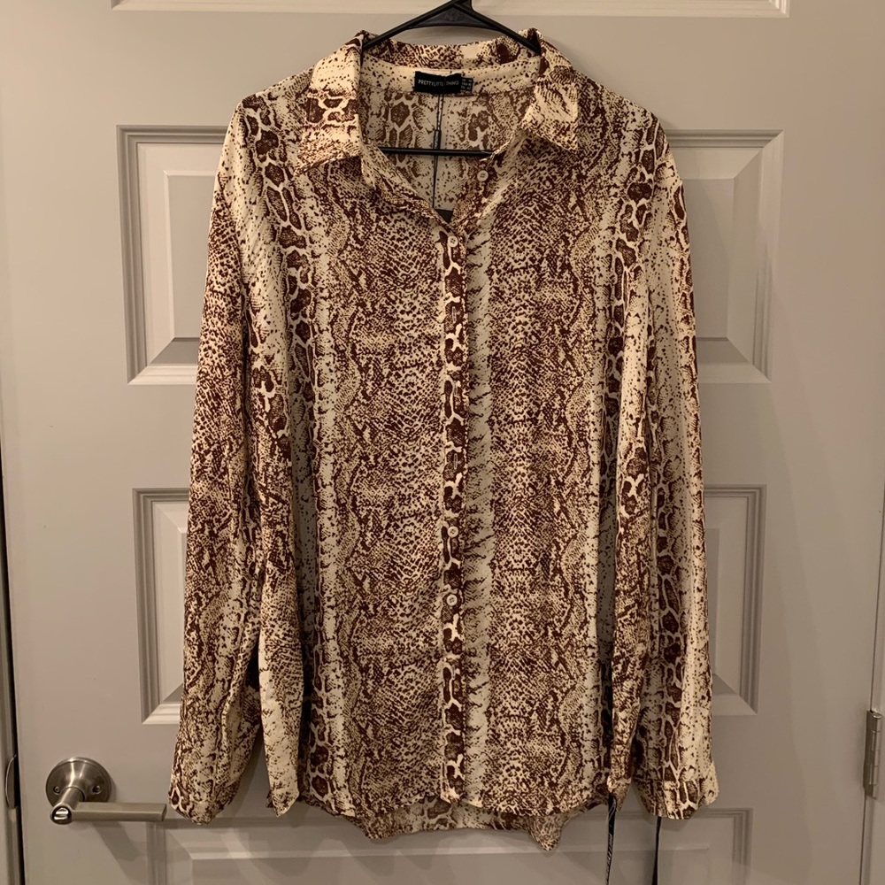 Pretty little thing snake skin blouse